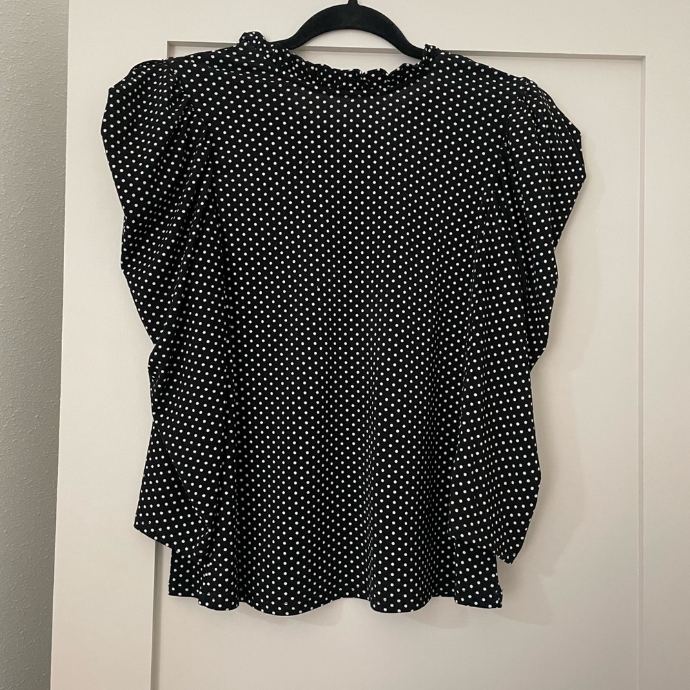 Black and White Polka Dot Women's Top